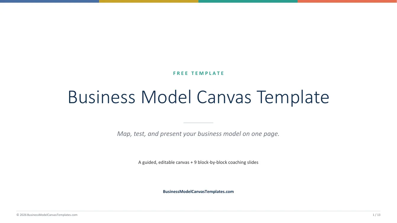 Business model canvas deck slide ready for Google Slides import